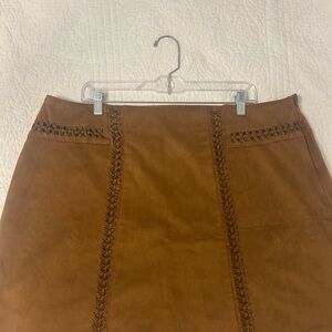 Cato Tan Suede Pencil Skirt